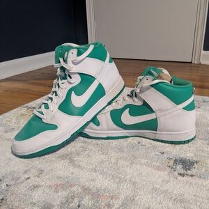 Nike Green and White Mesh Sneakers